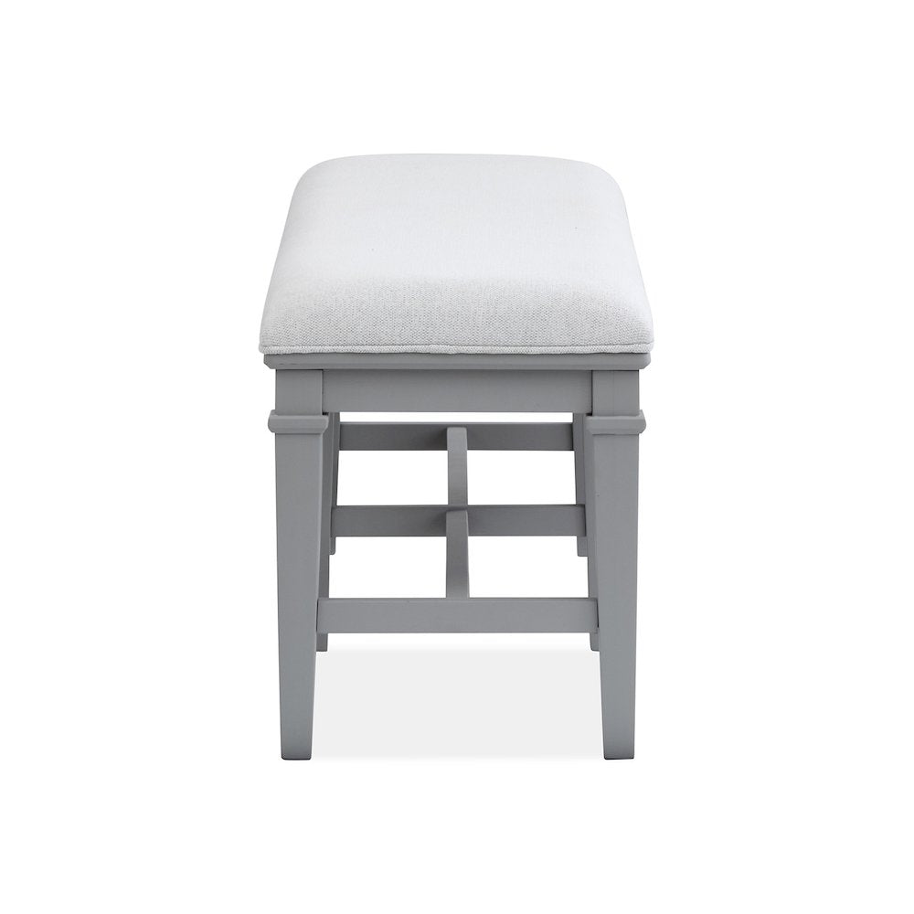 Charleston Harbor Gray Grey Upholstered Bench