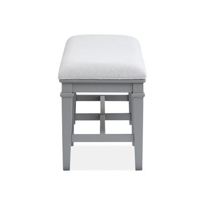 Charleston Harbor Gray Grey Upholstered Bench