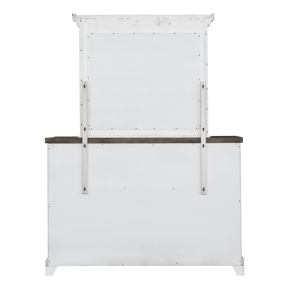 Samuel Lawrence Valley Ridge Distressed White 10 Drawer Dresser With Mirror