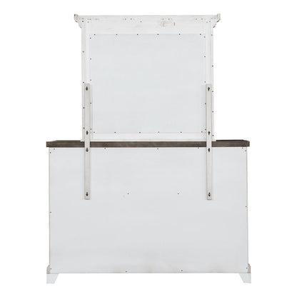 Samuel Lawrence Valley Ridge Distressed White 10 Drawer Dresser With Mirror