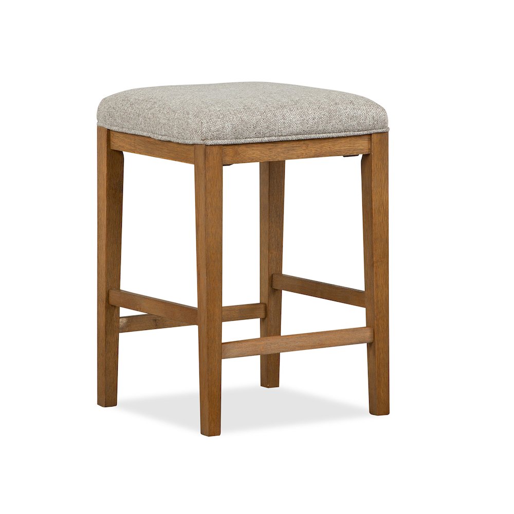 Lindon Belgian Wheat Grey Upholstered Stool