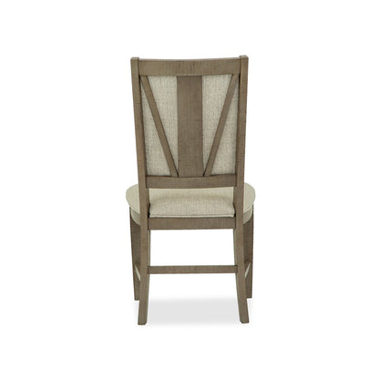 Paxton Place Dovetail Grey Step Upholstered Side Chair Two Pack