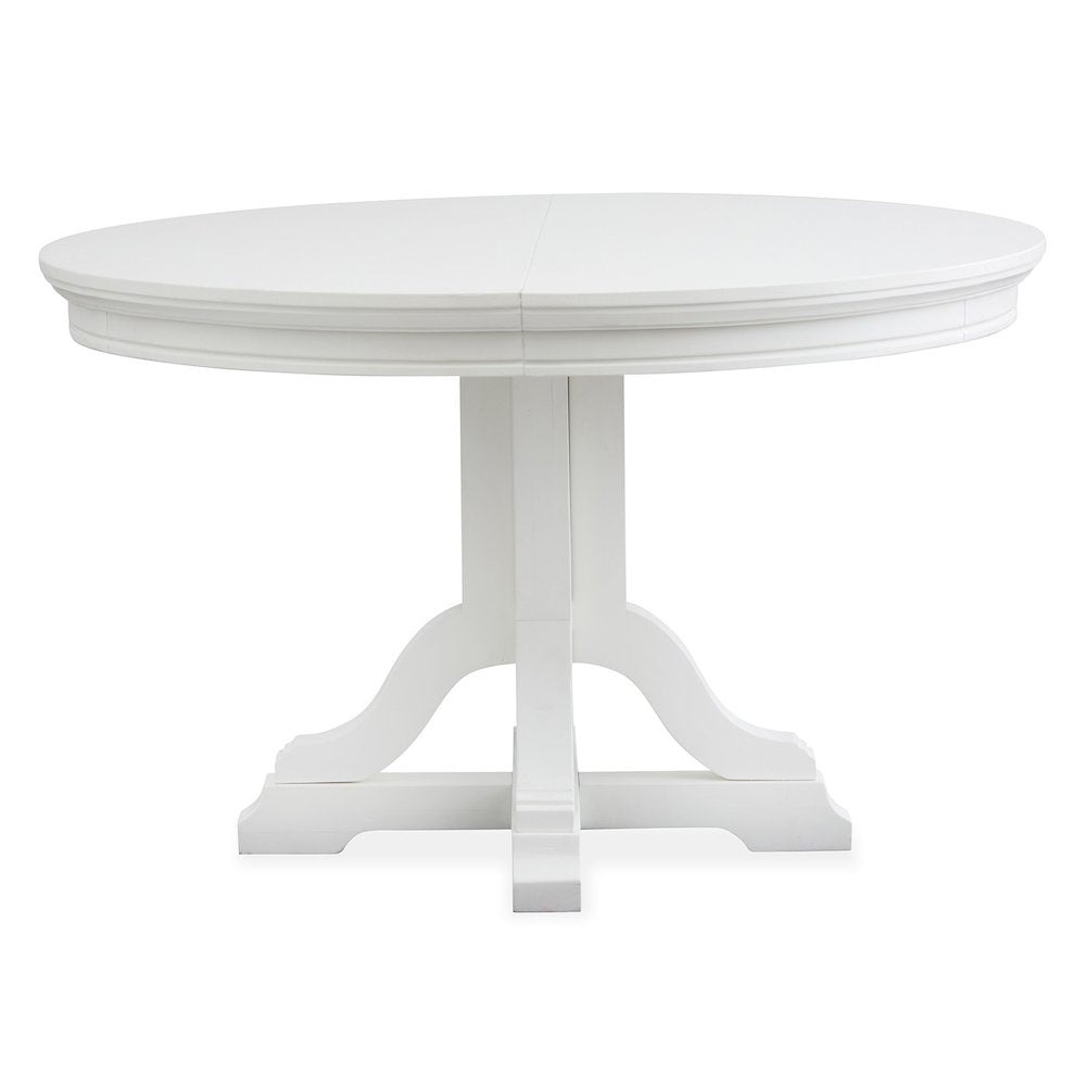 Charleston White Dove White Extendable 48" Round Dining Table