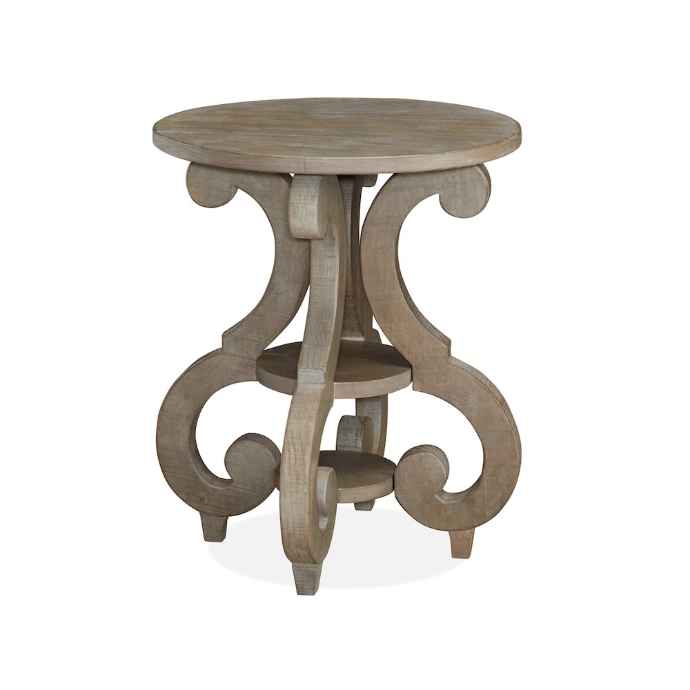 Tinley Park Dove Tail Grey Round Accent End Table