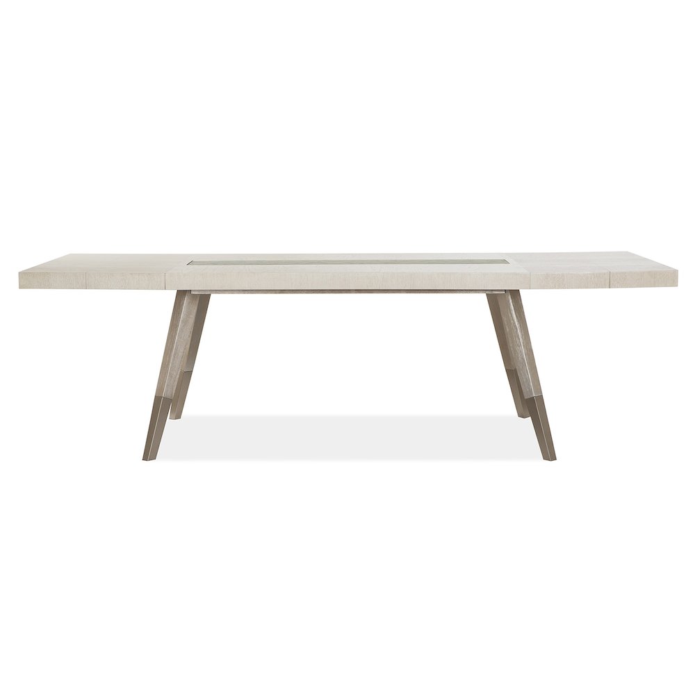 Lenox Warm Silver And Acadia White Extendable Rectangular Dining Table