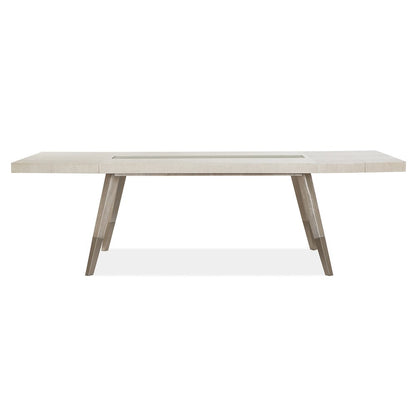 Lenox Warm Silver And Acadia White Extendable Rectangular Dining Table