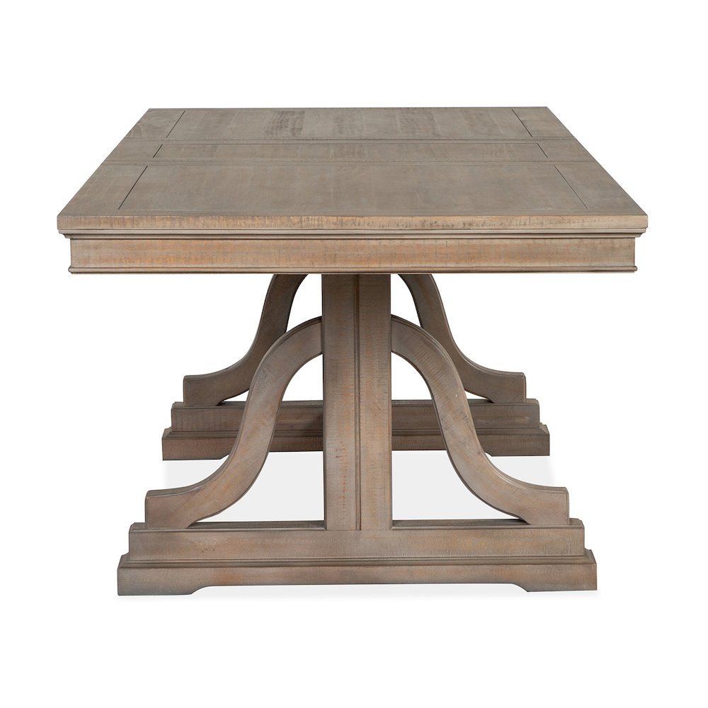 Paxton Place Dovetail Grey Extendable Trestle Dining Table