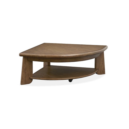 Tanner Tawny Brown Pie Shaped Lift Top Cocktail Table With Casters
