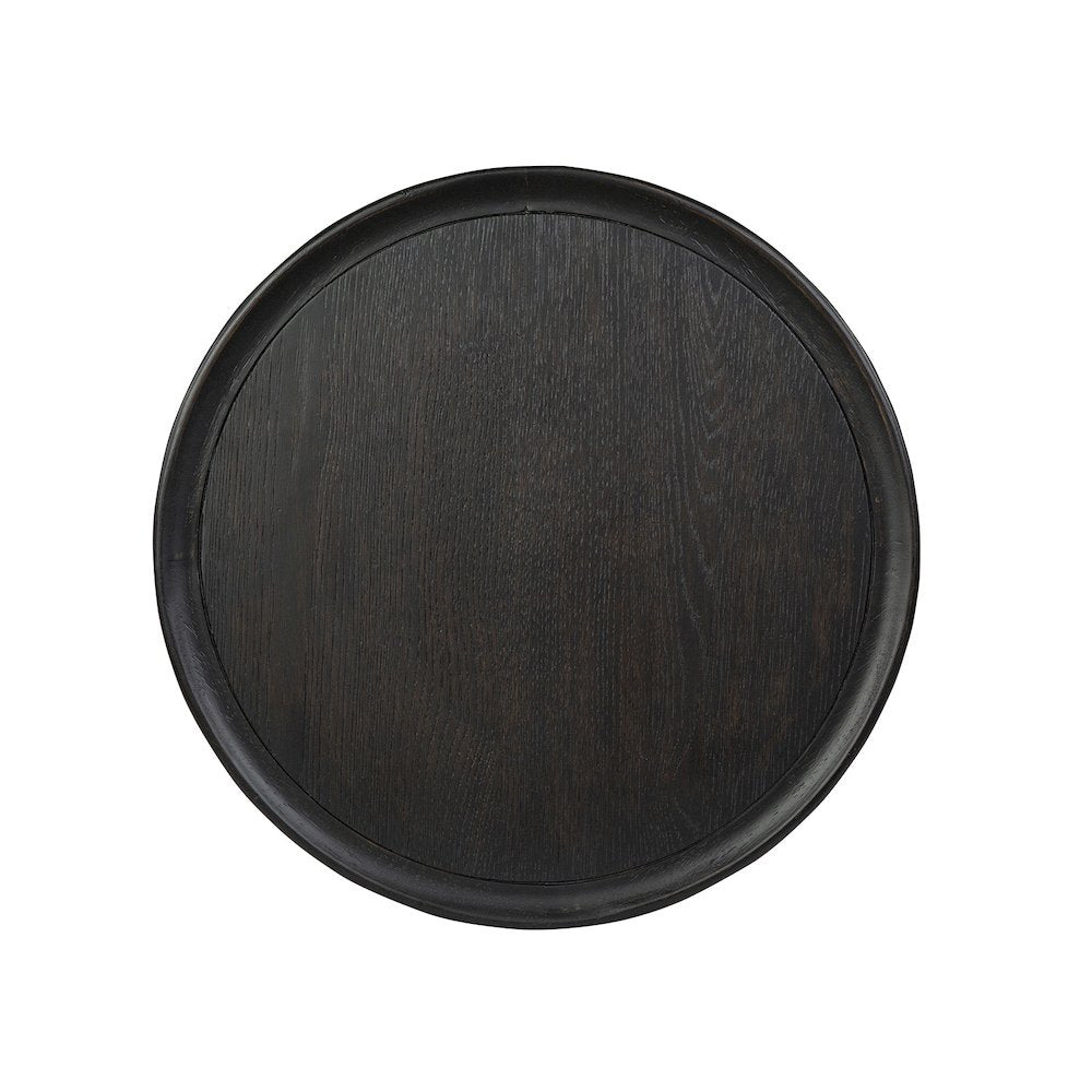 Lindon Coffee Bean Round Pedestal Accent End Table