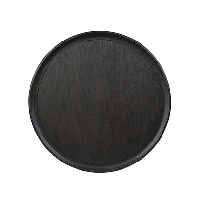 Lindon Coffee Bean Round Pedestal Accent End Table