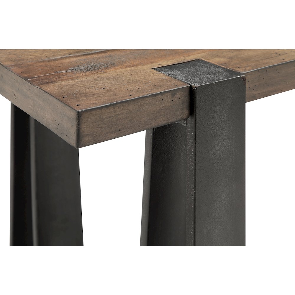 Bowden Rustic Honey And Distressed Iron Rectangular Sofa Table