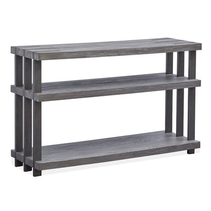 Eldridge Weathered Gravel And Satin Bronze Rectangular Sofa Table