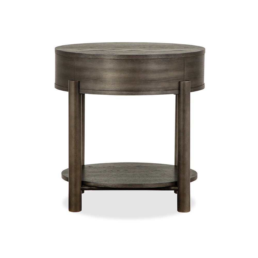 Hadleigh Black Coffee Bean Round End Table