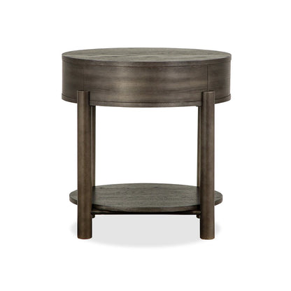 Hadleigh Black Coffee Bean Round End Table