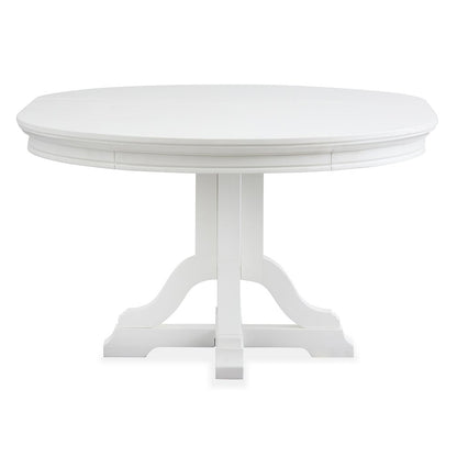 Charleston White Dove White Extendable 48" Round Dining Table