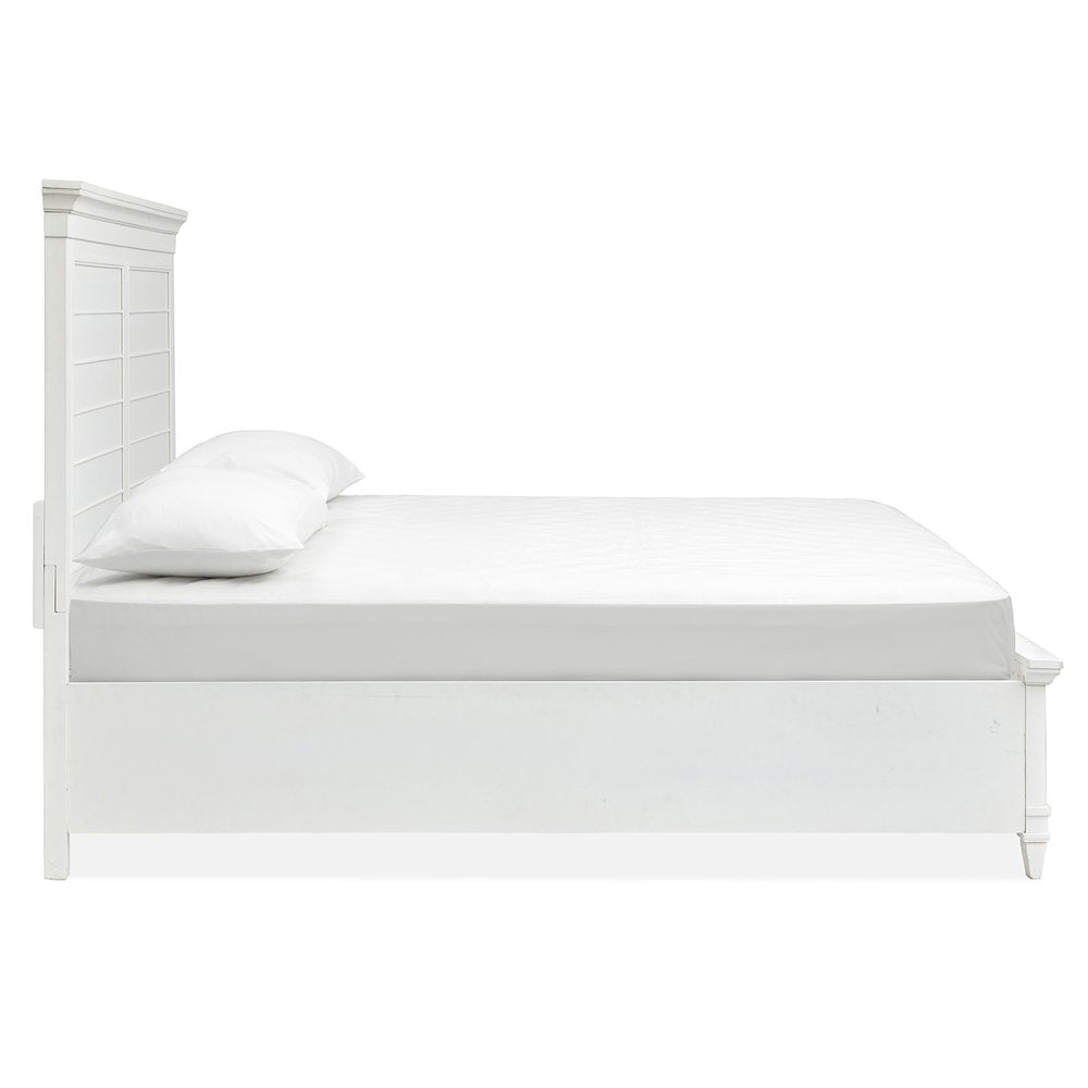 Charleston White Dove Queen White Panel Storage Bed