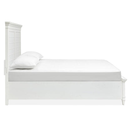 Charleston White Dove Queen White Panel Storage Bed
