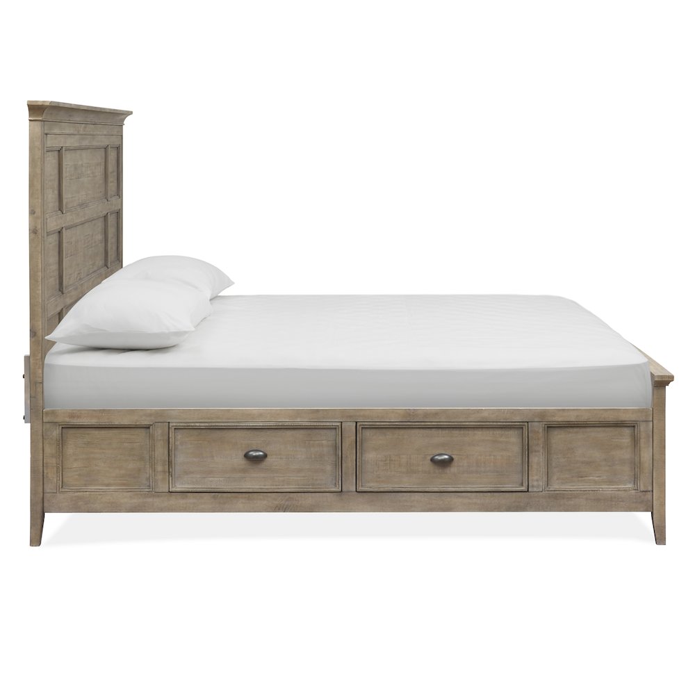 Paxton Place Dovetail Grey Queen Panel Storage Bed