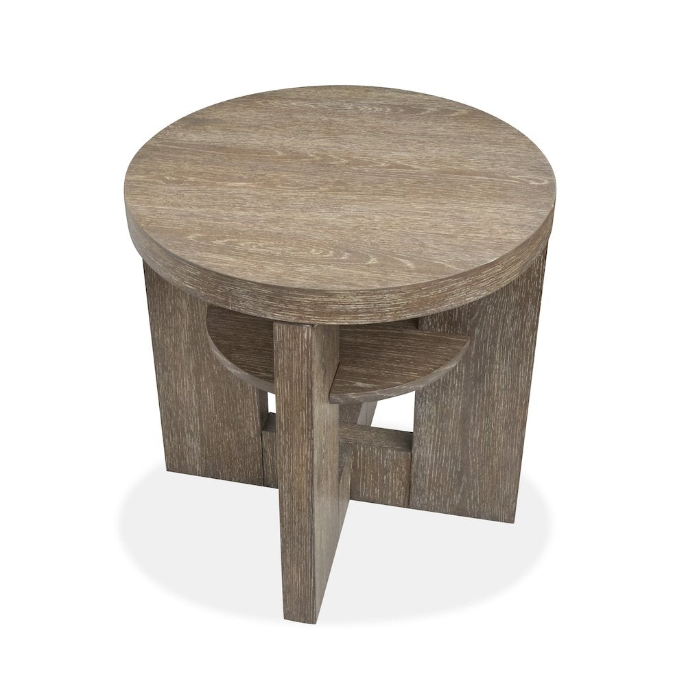 Conway Spiced Brown Round End Table