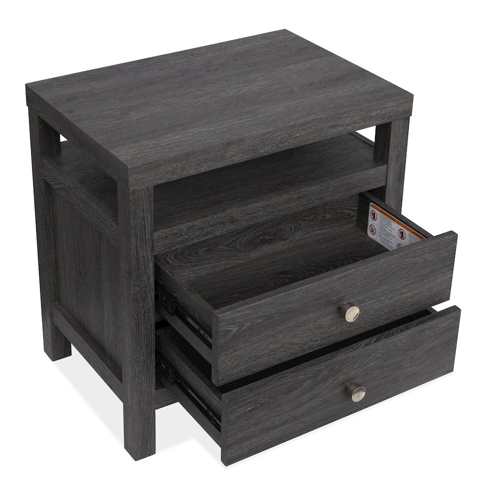 Merrifield Raisin Black Drawer Nightstand