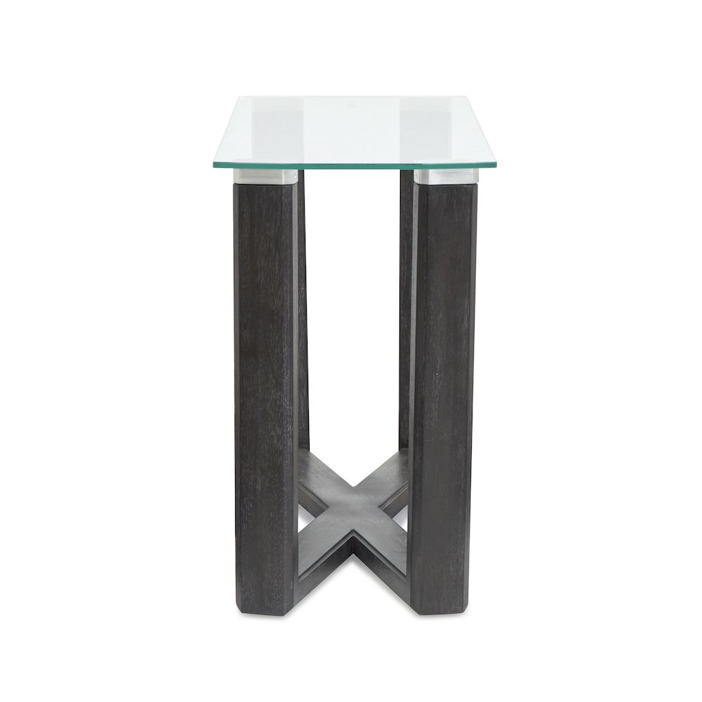 Wexler Black Truffle And Clear Glass Rectangular Sofa Table