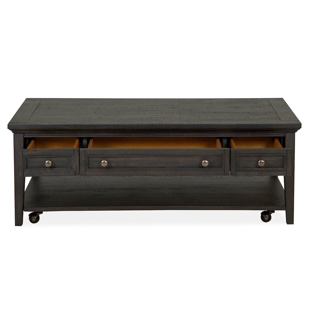 Westley Falls Graphite Rectangular Cocktail Table With Casters