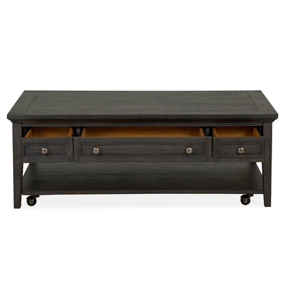 Westley Falls Graphite Rectangular Cocktail Table With Casters