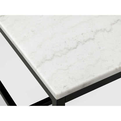 Torin White Marble And Matte Black Rectangular Cocktail Table