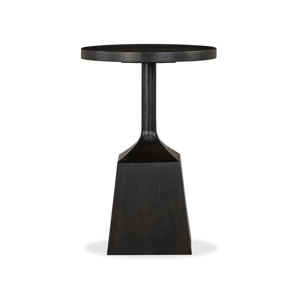 Lindon Coffee Bean Round Pedestal Accent End Table