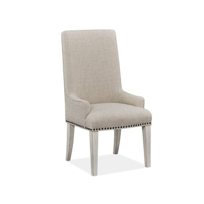 Bronwyn Alabaster And Toasted Nutmeg Upholstered Host Chair Two Pack