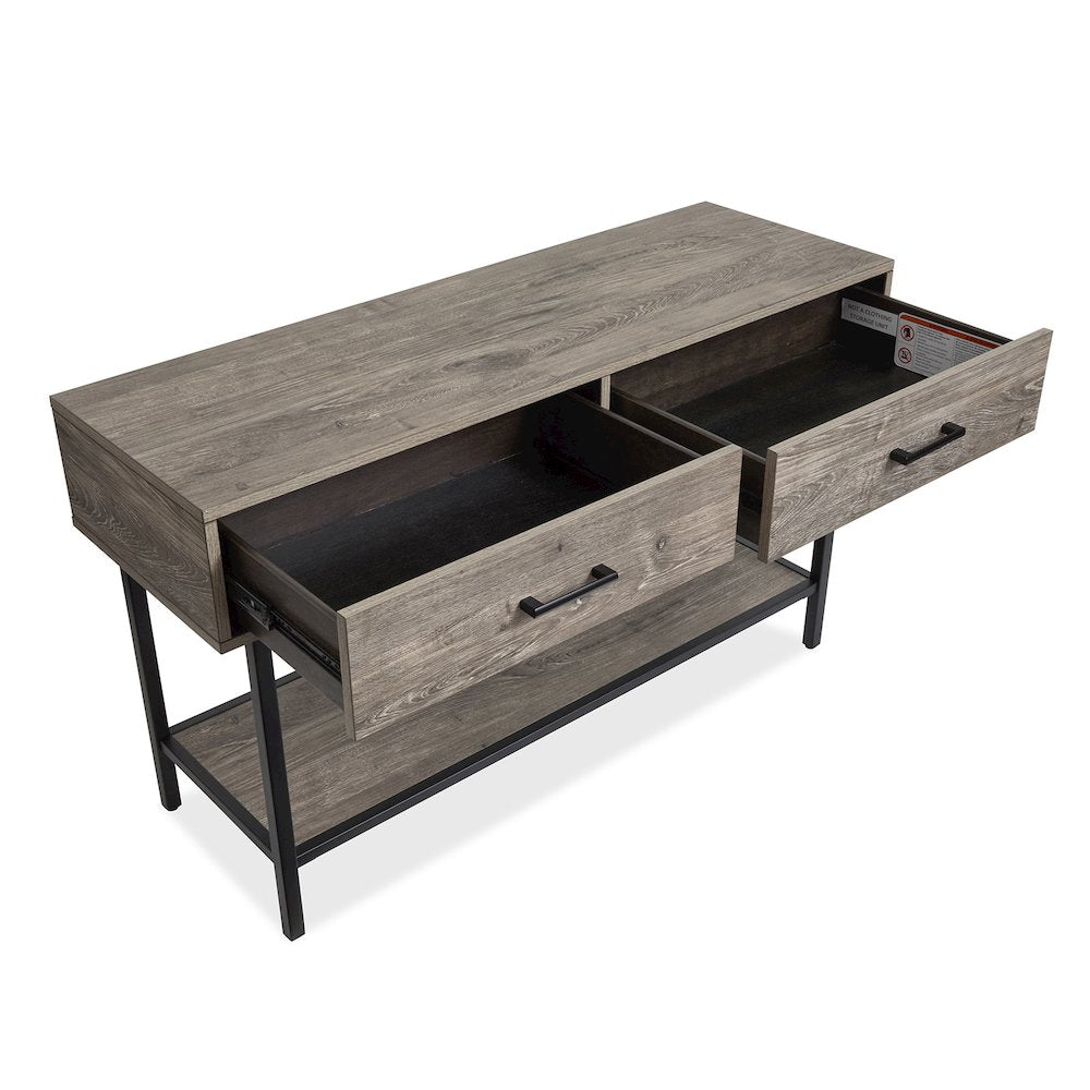 Fenwick Whitetail Brown And Smoke Glass Rectangular Sofa Table