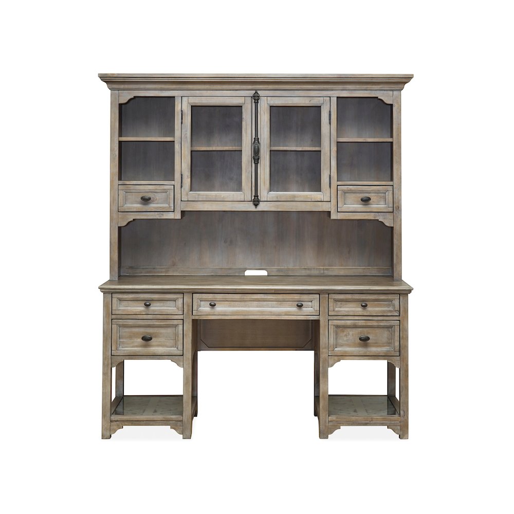 Tinley Park Dove Tail Grey Desk With Hutch