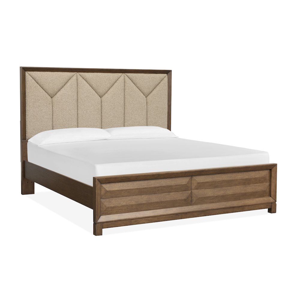 Callisto Bourbon Brown Queen Upholstered Panel Bed