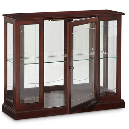 Pulaski Curios Cherry Brown Lighted 1 Shelf Console Display Cabinet