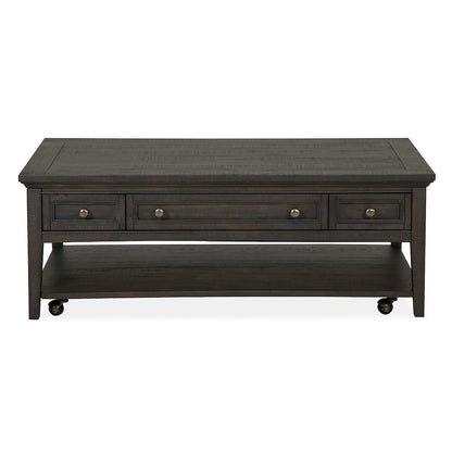 Westley Falls Graphite Rectangular Cocktail Table With Casters