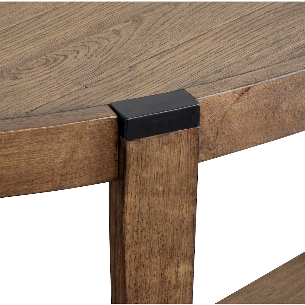Kaysen Wallaby And Matte Black Demilune Sofa Table