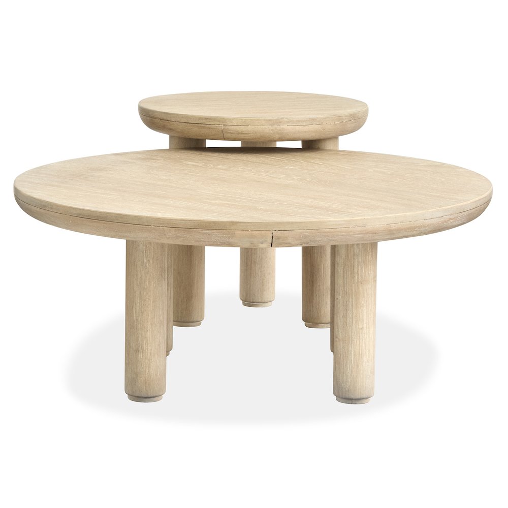 Sunset Cove Sanibel Brown Nesting Cocktail Table With Casters
