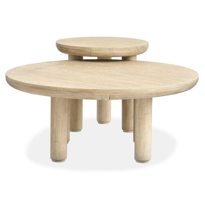 Sunset Cove Sanibel Brown Nesting Cocktail Table With Casters