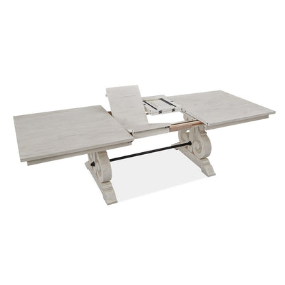 Bronwyn Alabaster And Toasted Nutmeg Extendable Rectangular Dining Table