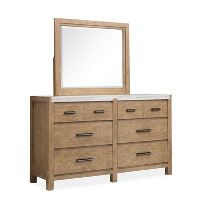 Plum Creek Sierra Brown Drawer Dresser With Landscape Mirror