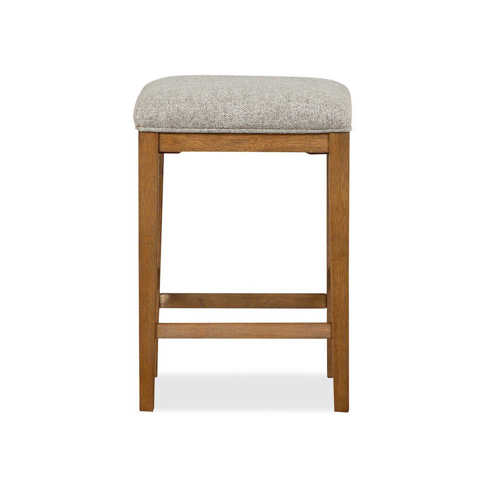 Lindon Belgian Wheat Grey Upholstered Stool