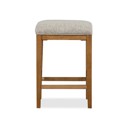Lindon Belgian Wheat Grey Upholstered Stool