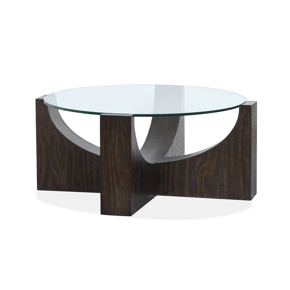 Beckham Rustic Tavern Round Cocktail Table With Casters