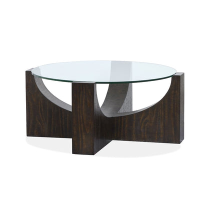 Beckham Rustic Tavern Round Cocktail Table With Casters