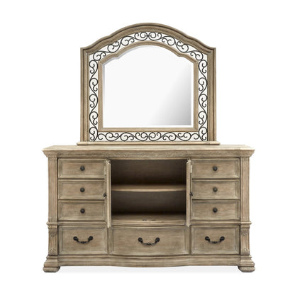 Marisol Fawn Drawer Dresser With Shaped Mirror