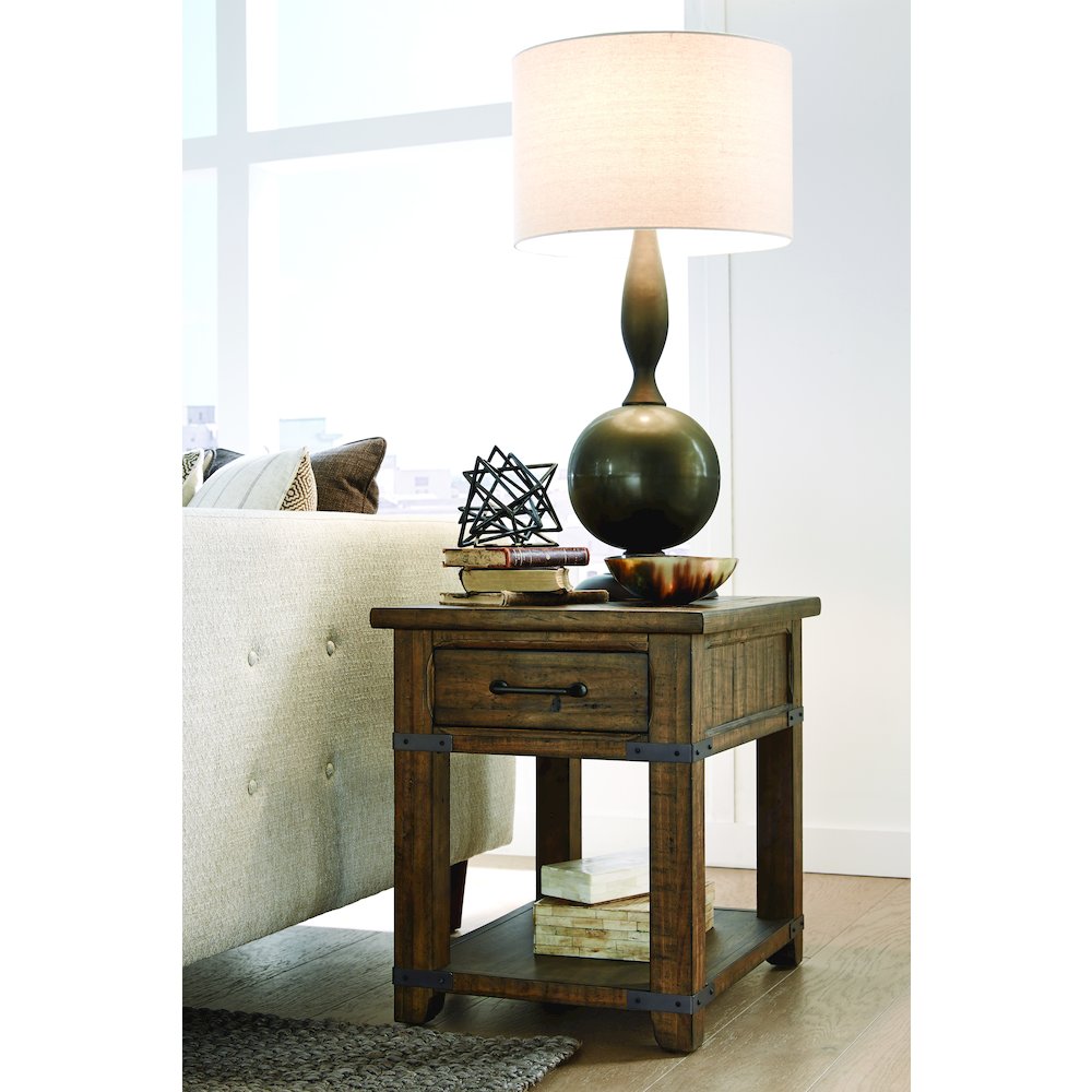 Chesterfield Farmhouse Timber Rectangular End Table