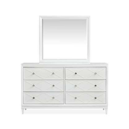 Springhouse Whisper White Double Drawer Dresser With Landscape Mirror