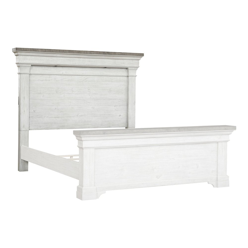 Samuel Lawrence Valley Ridge Distressed White Queen Panel Headboard
