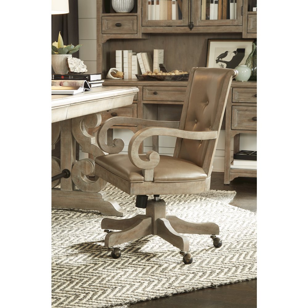 Tinley Park Dove Tail Grey Fully Upholstered Swivel Chair