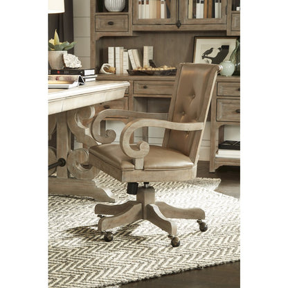 Tinley Park Dove Tail Grey Fully Upholstered Swivel Chair